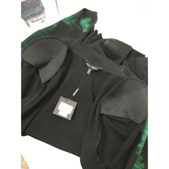Ming Wang Elegant Green and Black Women's Top - Picture 8 of 12